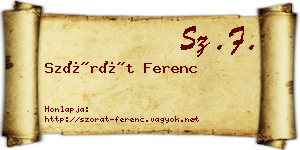 Szórát Ferenc névjegykártya