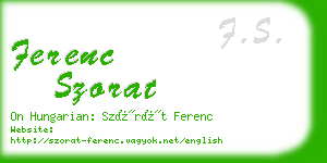 ferenc szorat business card